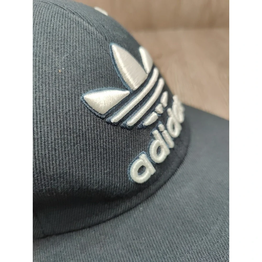 Adidas‎ Snapback Hat Cap Navy Blue Wool Blend Flat Bill Embroidered Logo